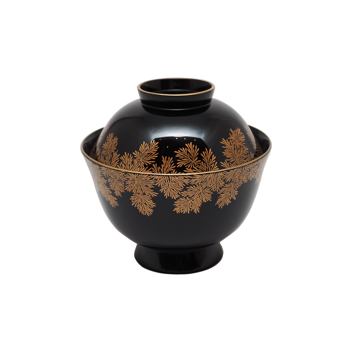 輪島塗 蒔絵 吸物椀 五客セット 輪島塗 慶塚 忍草蒔絵吸物椀 五客揃 – Gallery Nisui