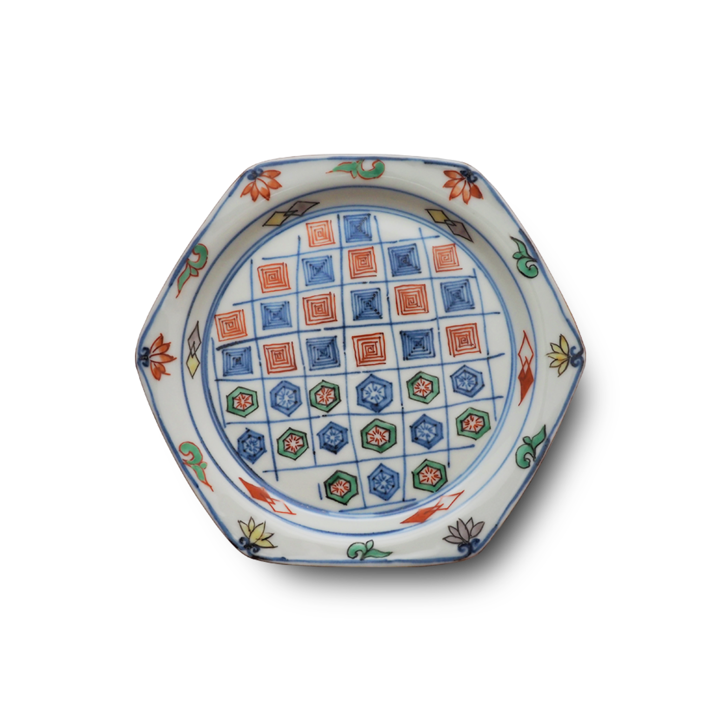 4代須田菁華 天啓赤絵更紗皿 – Gallery Nisui