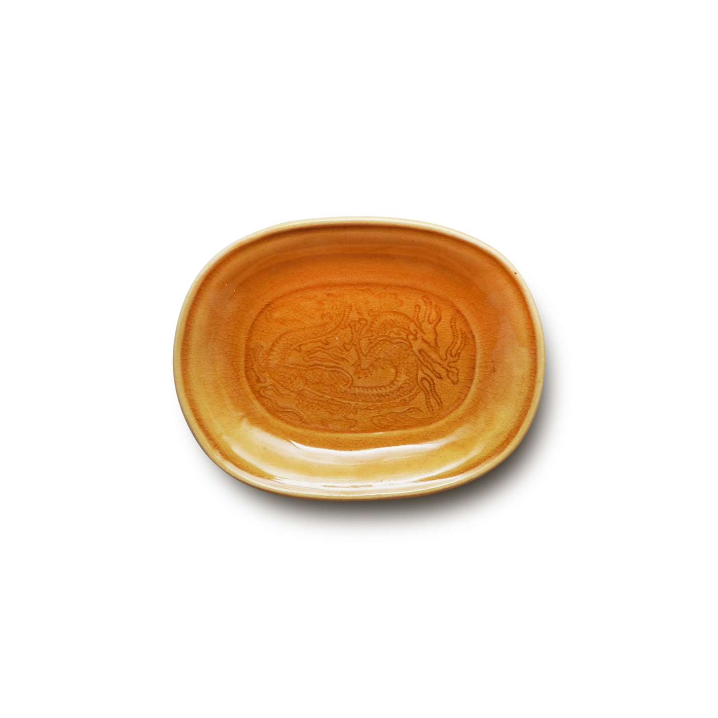 珉平焼小判形皿 (黄・中) – Gallery Nisui