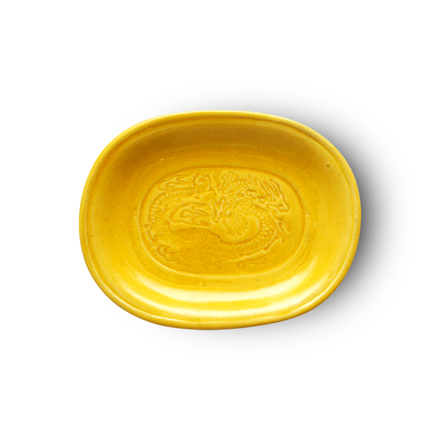 珉平焼小判形皿 (レモンイエロー・中) – Gallery Nisui 珉平焼小判形皿 (レモンイエロー・中) – Gallery Nisui
