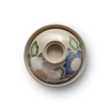 珉平焼 花紋蓋付茶碗