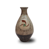 島岡達三 象嵌赤絵酒器徳利 (徳利：2本 / 猪口：6個) 共箱