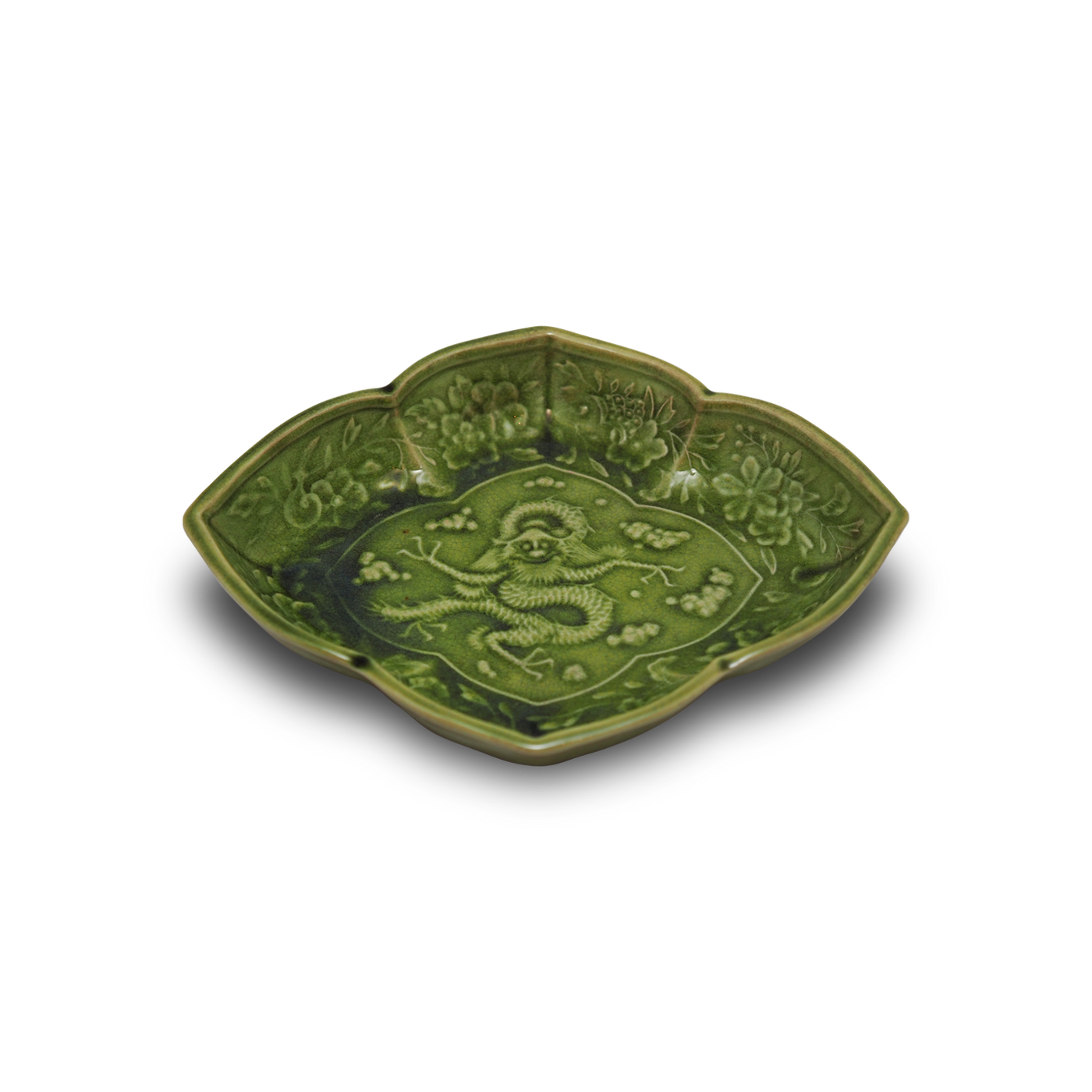珉平焼菱形皿 (緑・大) – Gallery Nisui 珉平焼菱形皿 (緑・大) – Gallery Nisui