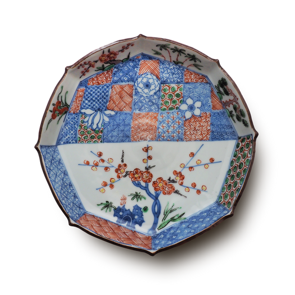 4代須田菁華 色絵祥瑞松竹梅皿