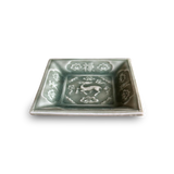 明治大正 青磁鹿図四方皿