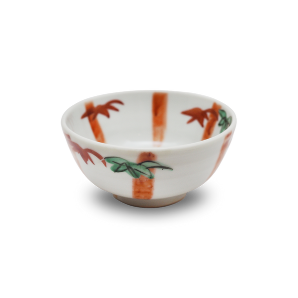 4代須田菁華   赤絵竹図小鉢