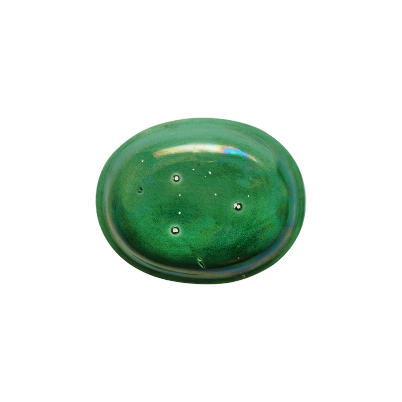 珉平焼小判形皿 (エメラルドグリーン・中) – Gallery Nisui 珉平焼小判形皿 (エメラルドグリーン・中) – Gallery Nisui
