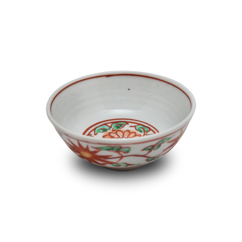4代須田菁華 赤絵花文向付