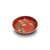 4代須田菁華  赤絵木葉文皿