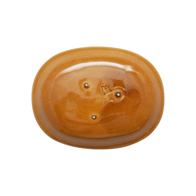 珉平焼小判形皿 (黄色・中) – Gallery Nisui 珉平焼小判形皿 (黄色・中) – Gallery Nisui