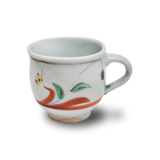 4代須田菁華  赤絵草花文マグカップ