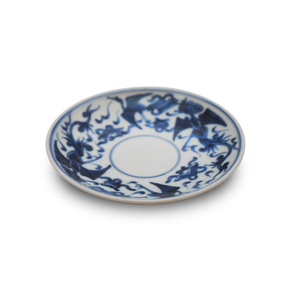 平安清豊 染付鳳凰文小皿