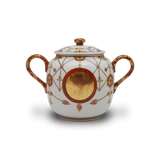 叶松谷 赤絵瓔珞文 シュガーポット