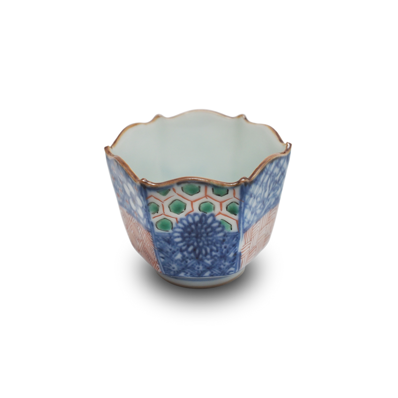 4代須田菁華 色絵祥瑞六角小鉢