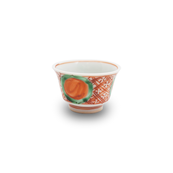 4代須田菁華 　赤絵吉字猪口