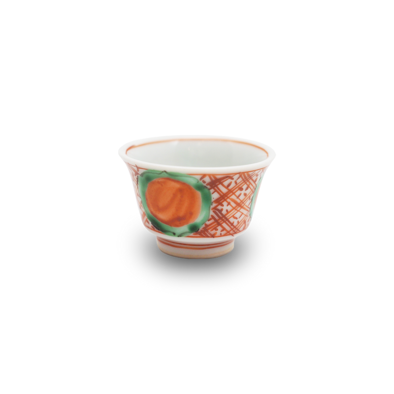 4代須田菁華 　赤絵吉字猪口