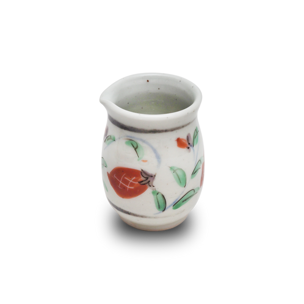 4代須田菁華  赤絵草花文ミルクピッチャー
