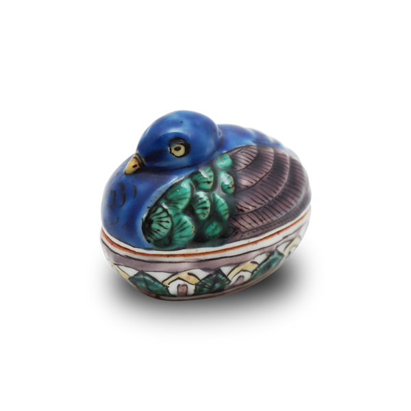 4代須田菁華  色絵鳥香合