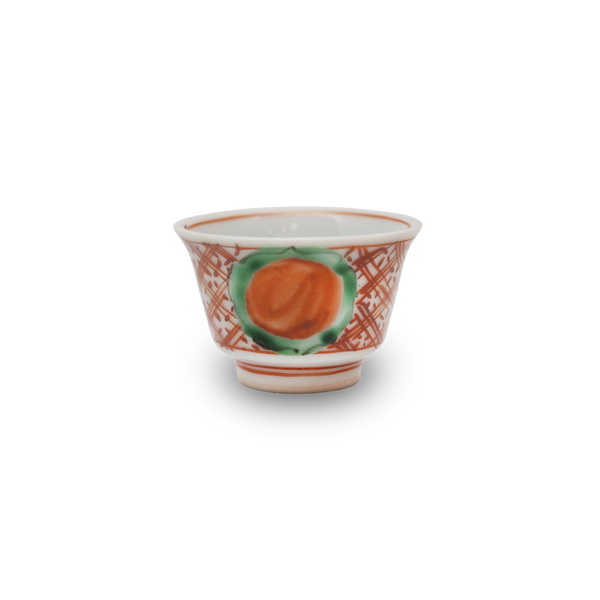 4代須田菁華 　赤絵吉字猪口
