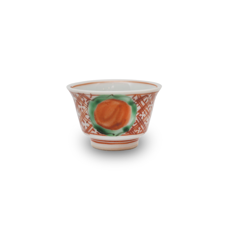 4代須田菁華 　赤絵吉字猪口
