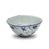 江戸後期 染付草花文丼鉢