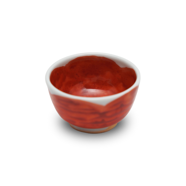4代須田菁華 　赤絵椿猪口