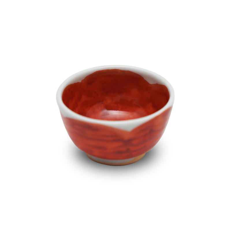 4代須田菁華 　赤絵椿猪口