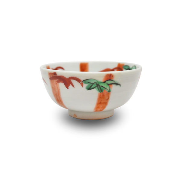 4代須田菁華   赤絵竹図小鉢