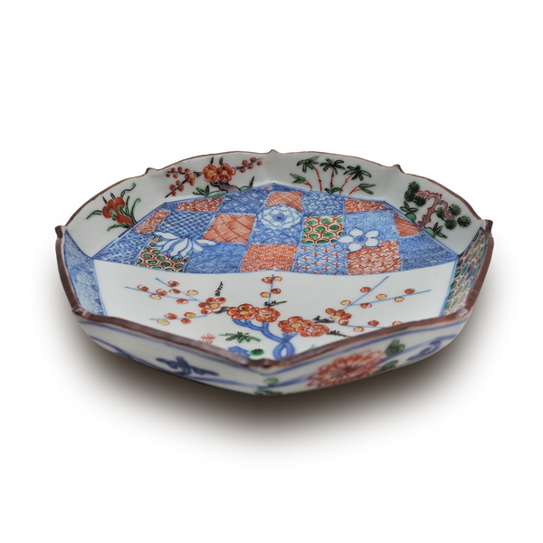 4代須田菁華 色絵祥瑞松竹梅皿
