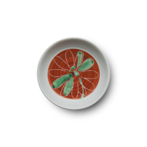 4代須田菁華 赤絵トンボ絵小皿