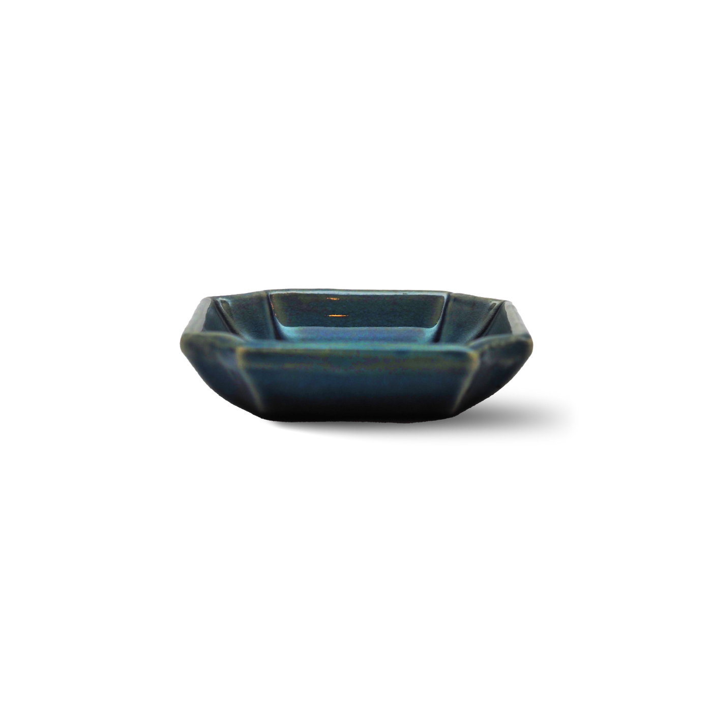 珉平焼 四方隅切皿 交趾陽刻 小皿 7枚 70707 珉平焼 珉平焼 四方隅切皿 交趾陽刻 小皿 7枚 70707 珉平焼