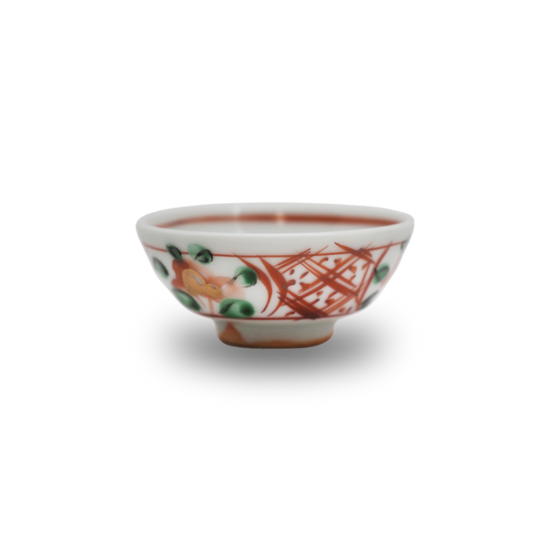 4代須田菁華 　赤絵金襴手猪口