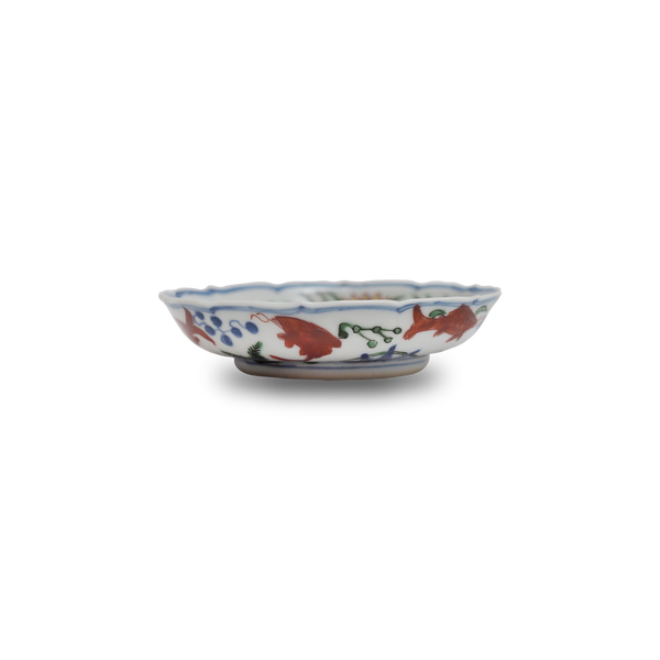 4代須田菁華  万暦赤絵龍文皿