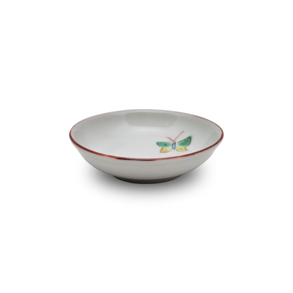 4代須田菁華 色絵蝶文小皿