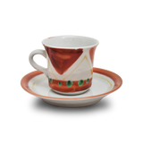 4代須田菁華  赤絵コーヒーカップ & ソーサー