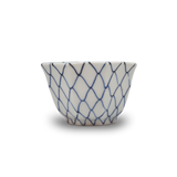 明治大正 染付網文八角小鉢