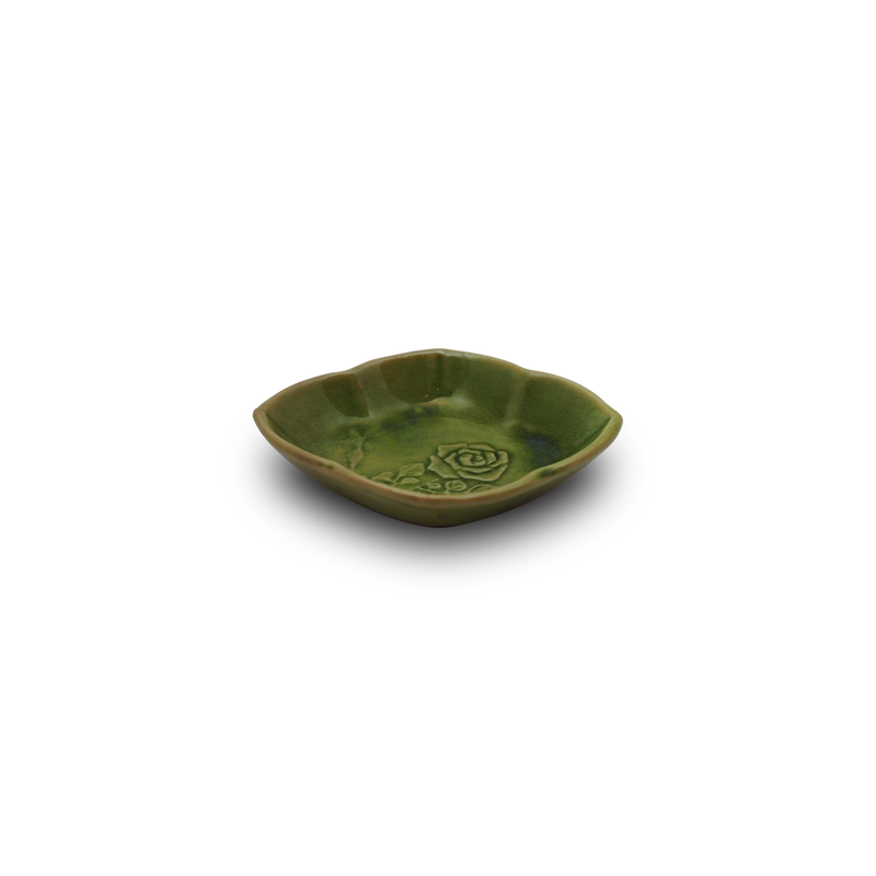 珉平焼菱形小皿 (緑) – Gallery Nisui 珉平焼菱形小皿 (緑) – Gallery Nisui