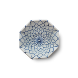 明治大正 染付網文八角小鉢