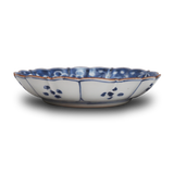 須田菁華 染付花鳥文輪花皿