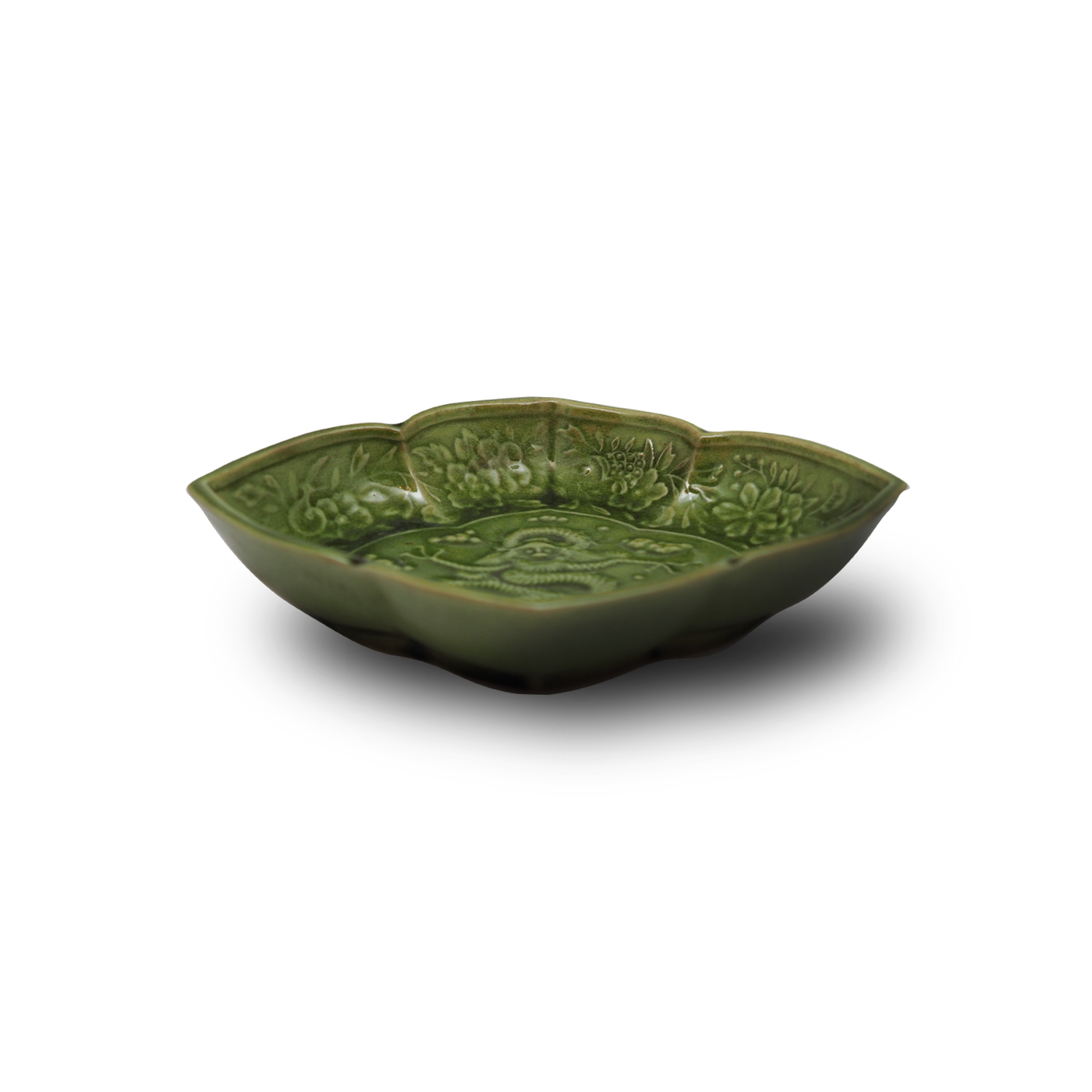 珉平焼菱形皿 (緑・大) – Gallery Nisui 珉平焼菱形皿 (緑・大) – Gallery Nisui