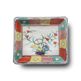 叶松谷 赤絵草花長角向付