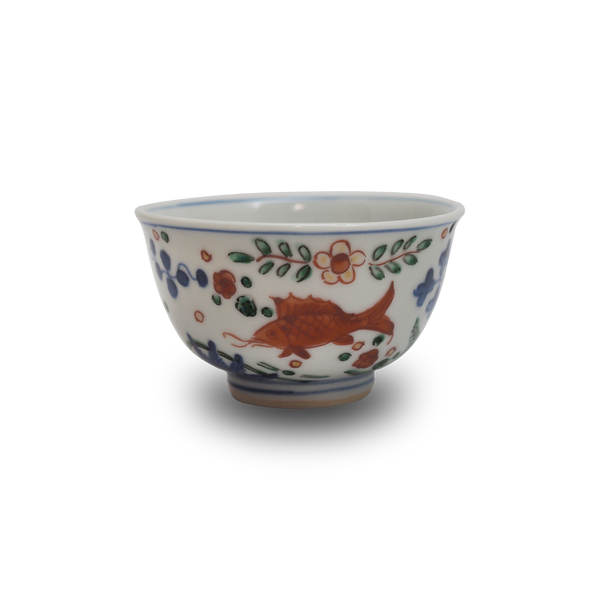 4代須田菁華 万暦赤絵龍文茶碗