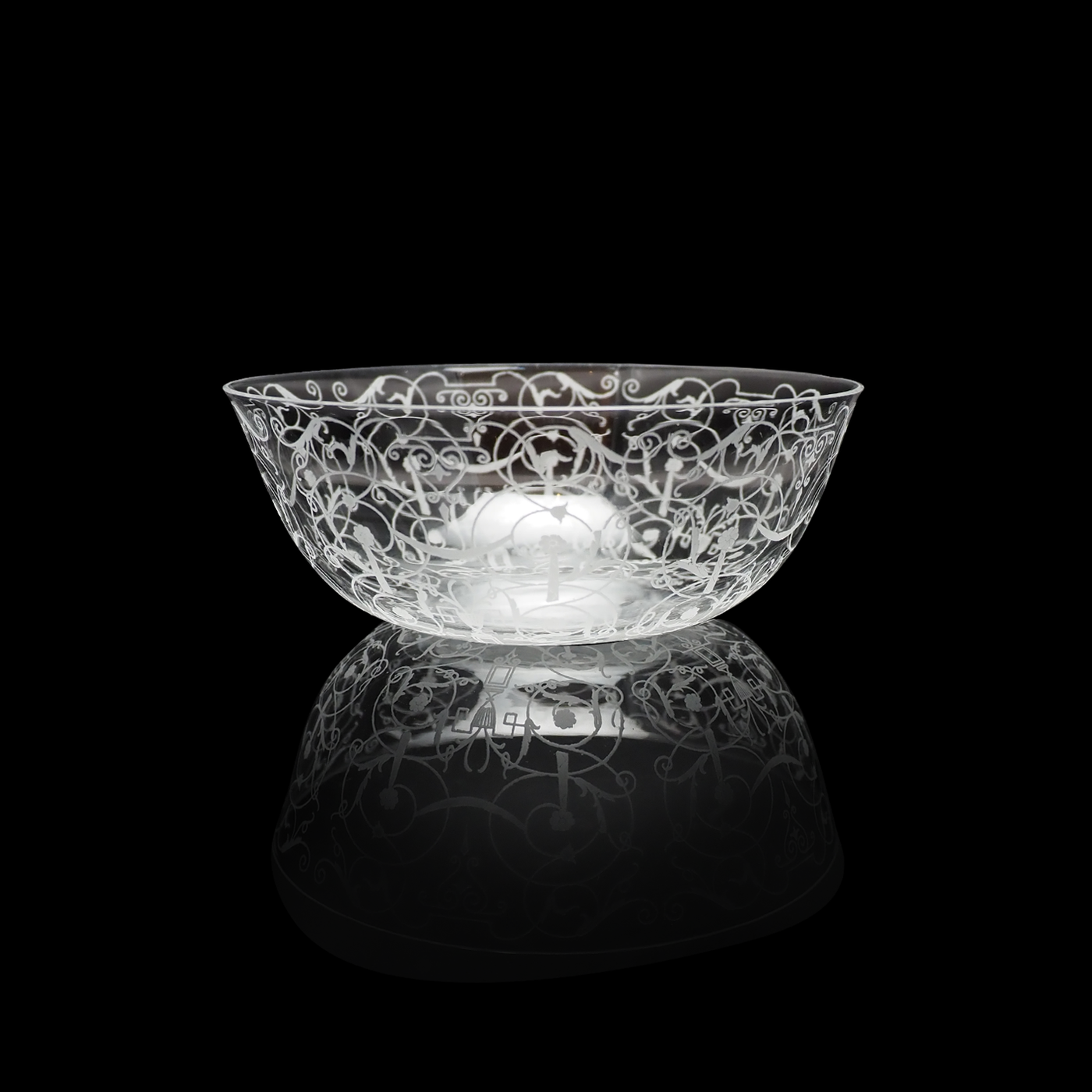 Baccaratオールドバカラ/※稀少型刻印有 持手付薔薇色籠目文鉢水指 ボウル Baccaratオールドバカラ/※稀少型刻印有 持手付薔薇色籠目文鉢水指 ボウル