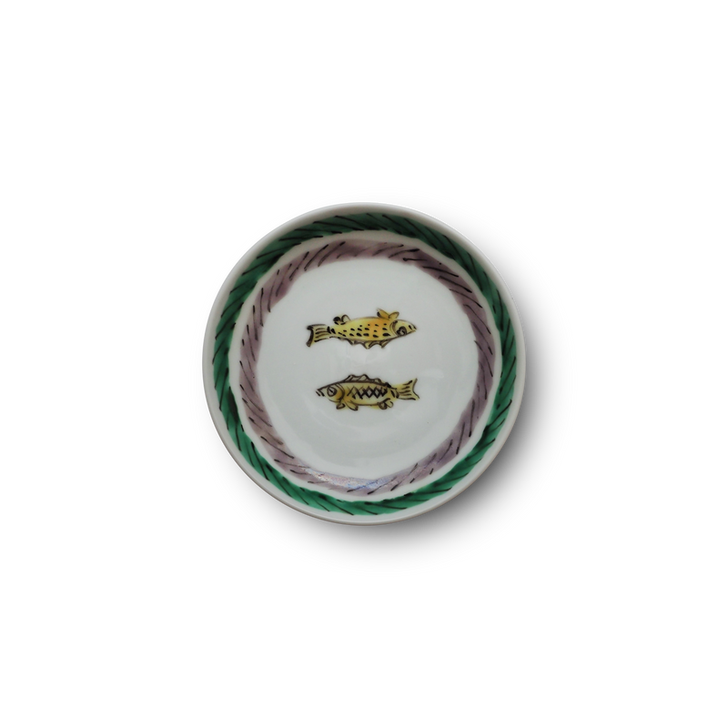 4代須田菁華  色絵双魚文皿