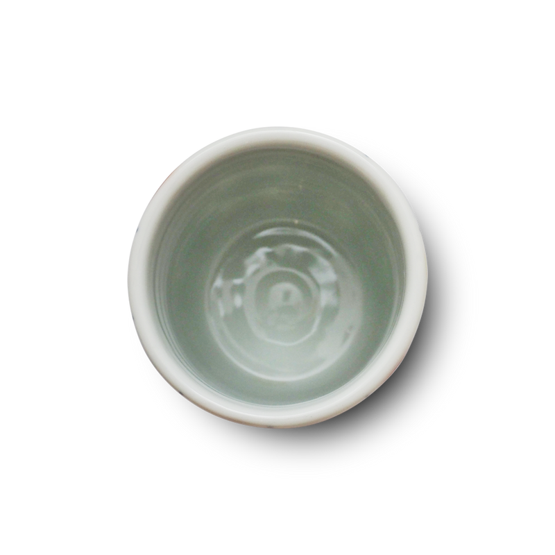 4代須田菁華 色絵市松模様湯呑