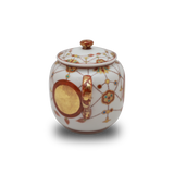 叶松谷 赤絵瓔珞文 シュガーポット