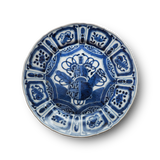 明治大正 染付芙蓉手瓢箪図皿