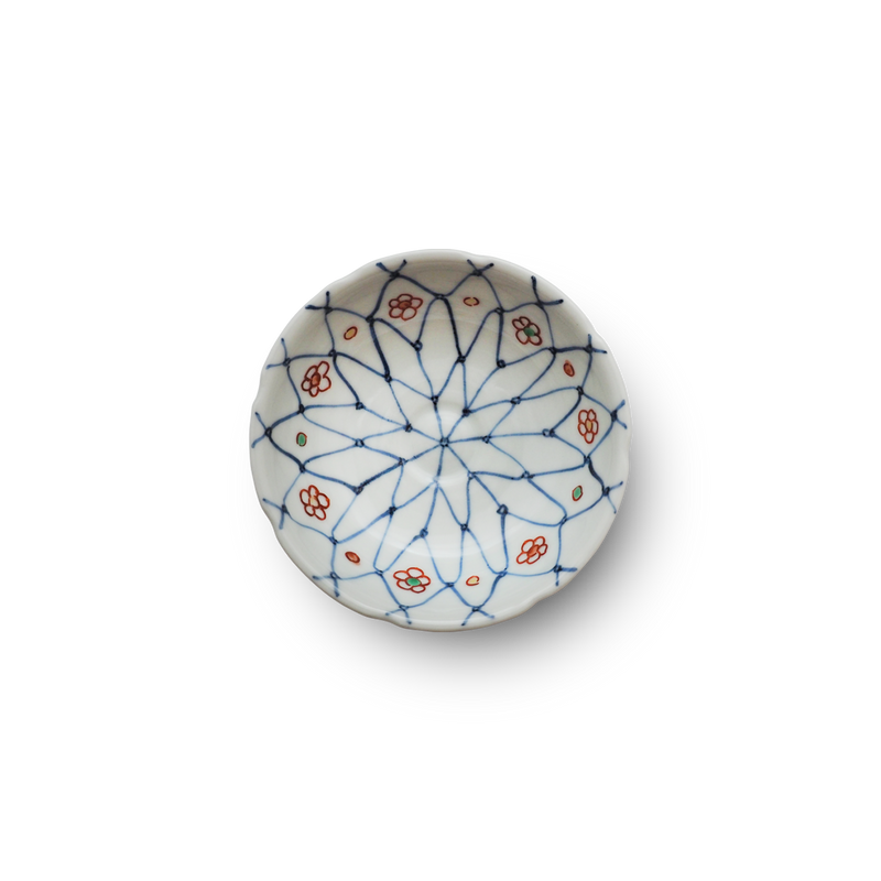 4代須田菁華  天啓赤絵網文小鉢