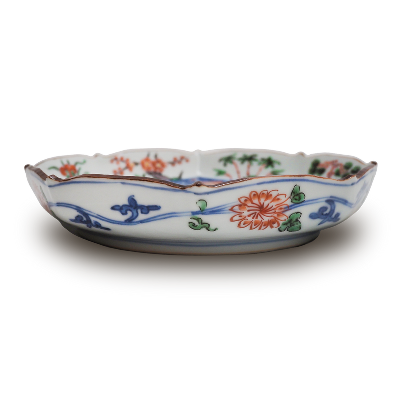 4代須田菁華 色絵祥瑞松竹梅皿