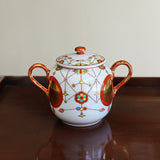 叶松谷 赤絵瓔珞文 シュガーポット